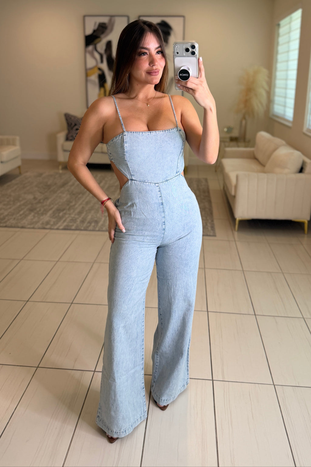 Divine Mirage Light Denim Jumpsuit