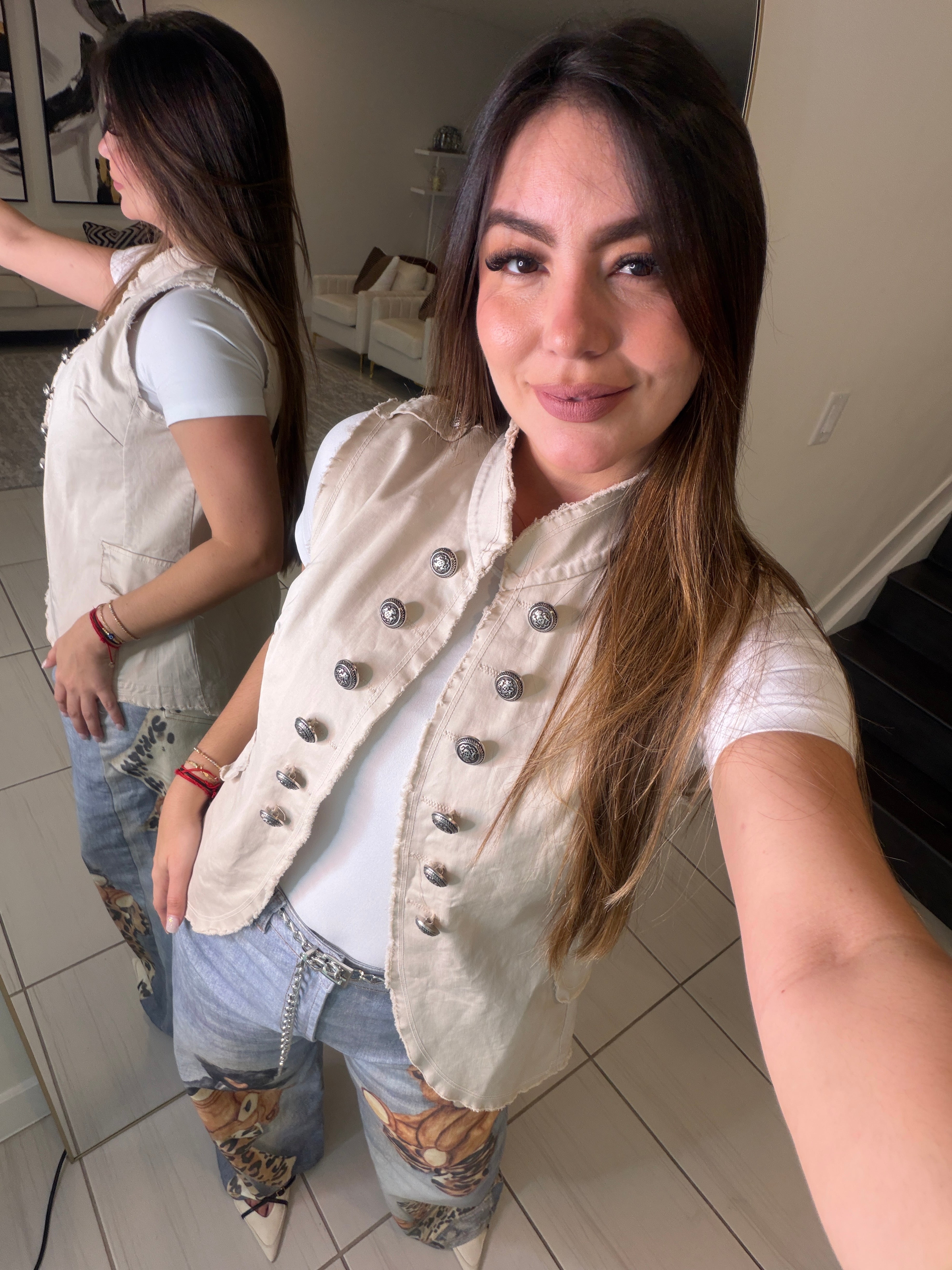 Napoleon Beige Vest Jacket