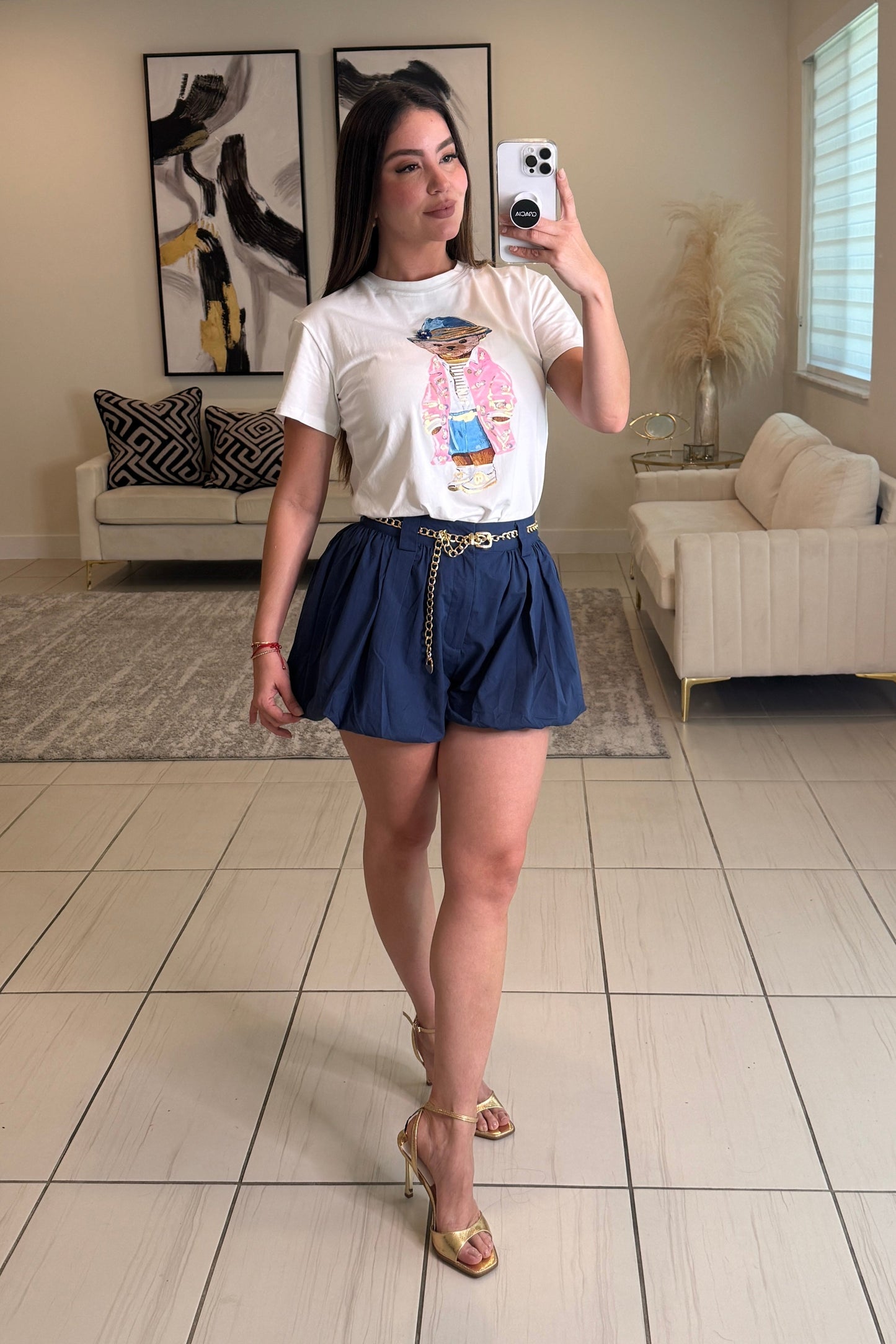 Sweetest Bubble Navy Blue Short