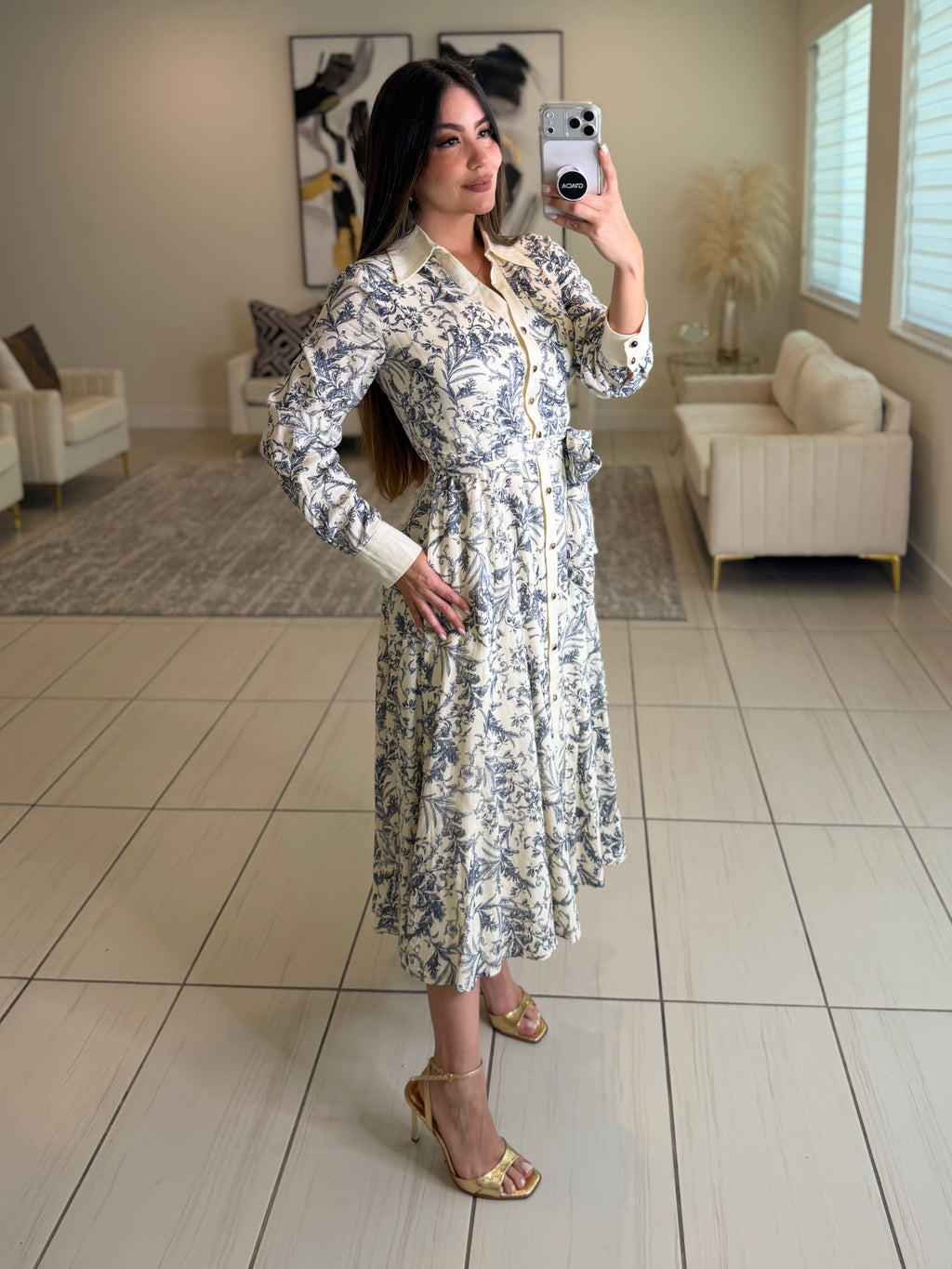 Power Stance Beige Maxi Dress