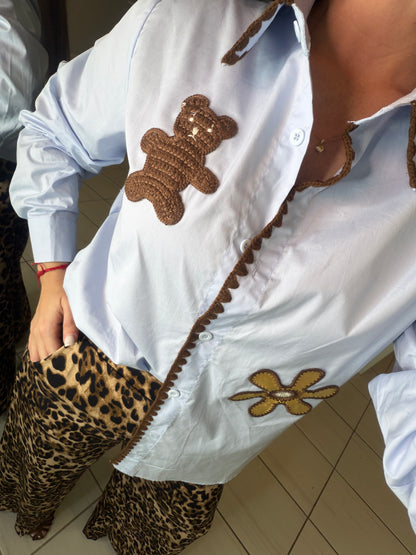 Structured Muse Light Blue Shirt Top