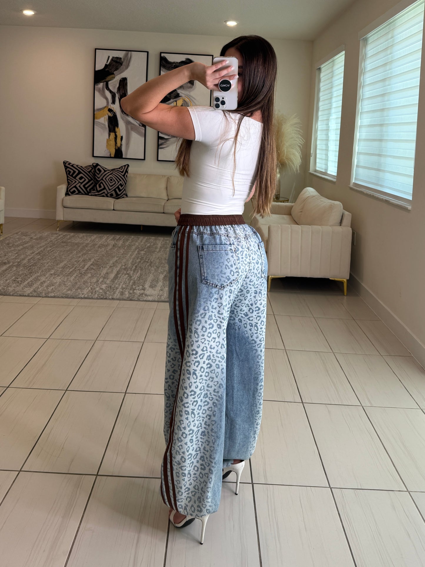 In Demand Brown Stripes Denim Pants