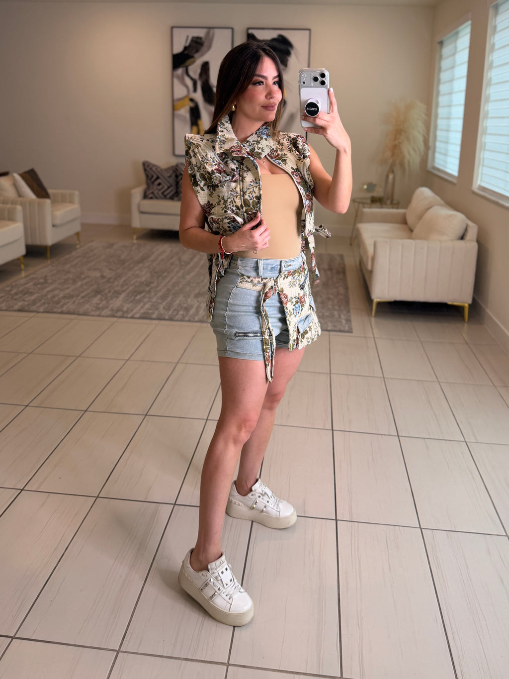 Mediterranean Denim Short Set