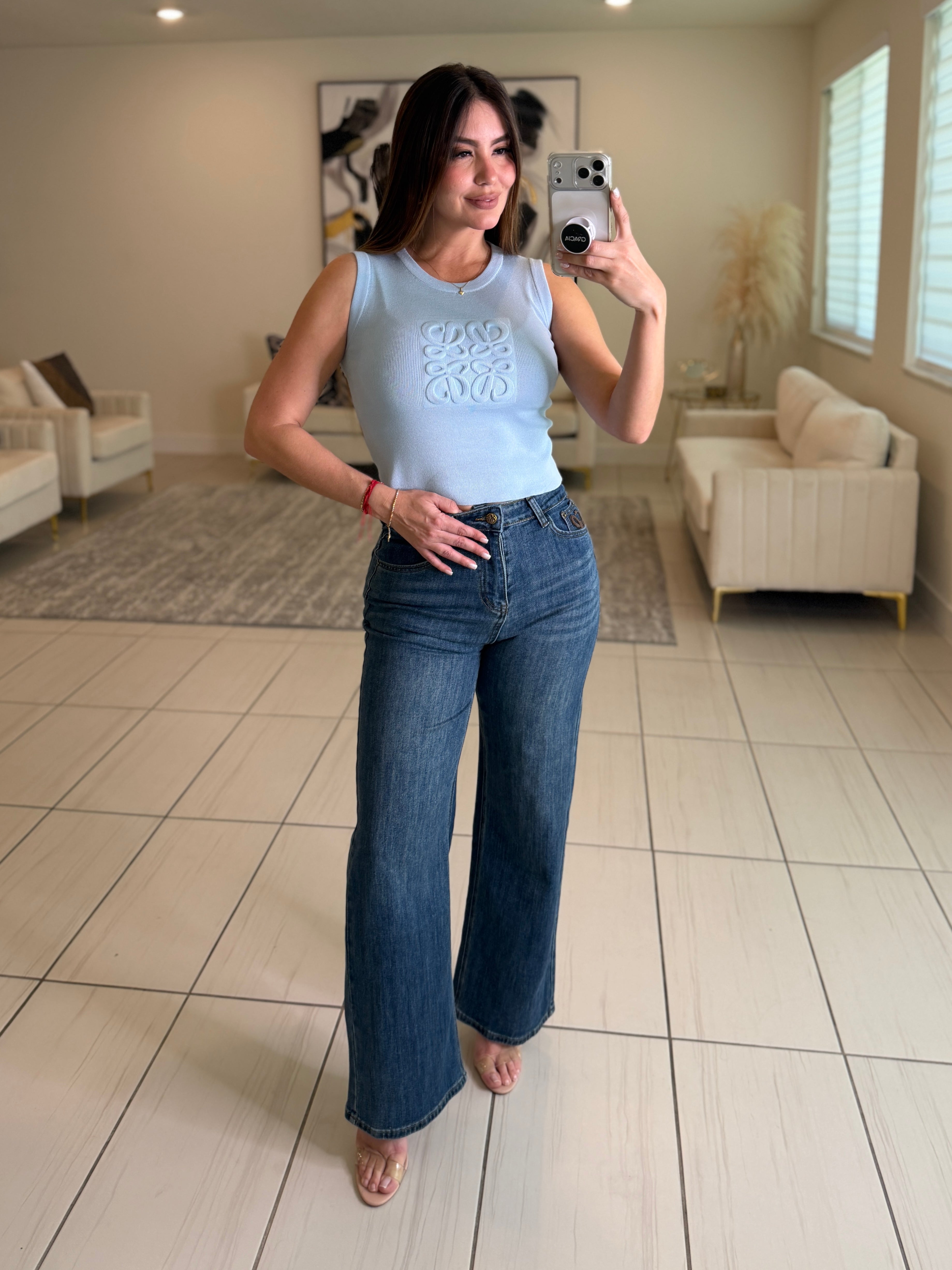 Iconic Knit Blue Tank Top