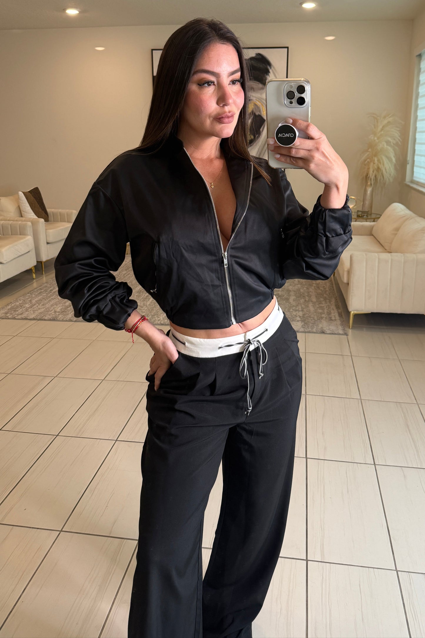 Cozy Black Bomber Jacket