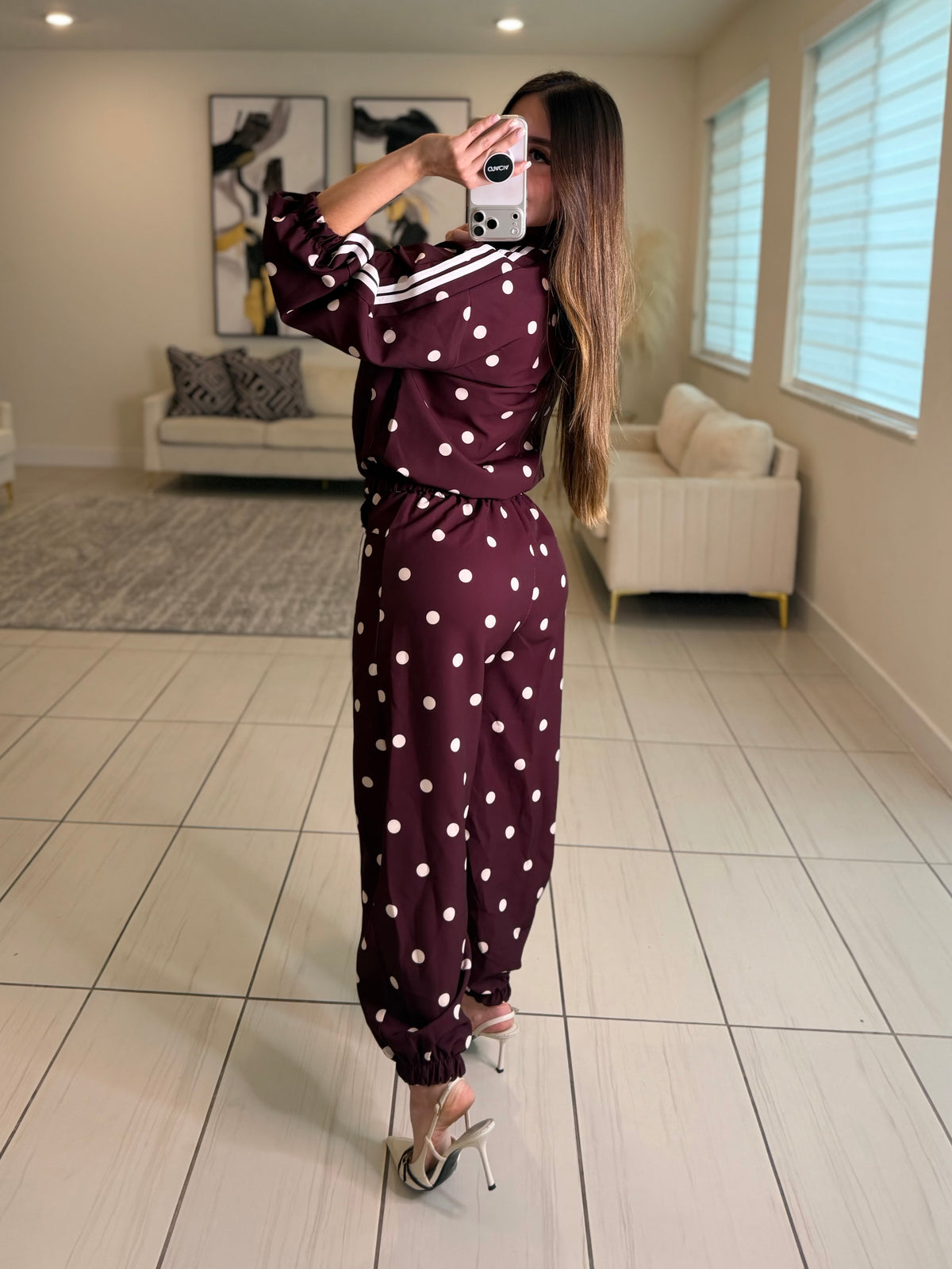 Oriental Polka Muse Burgundy Set