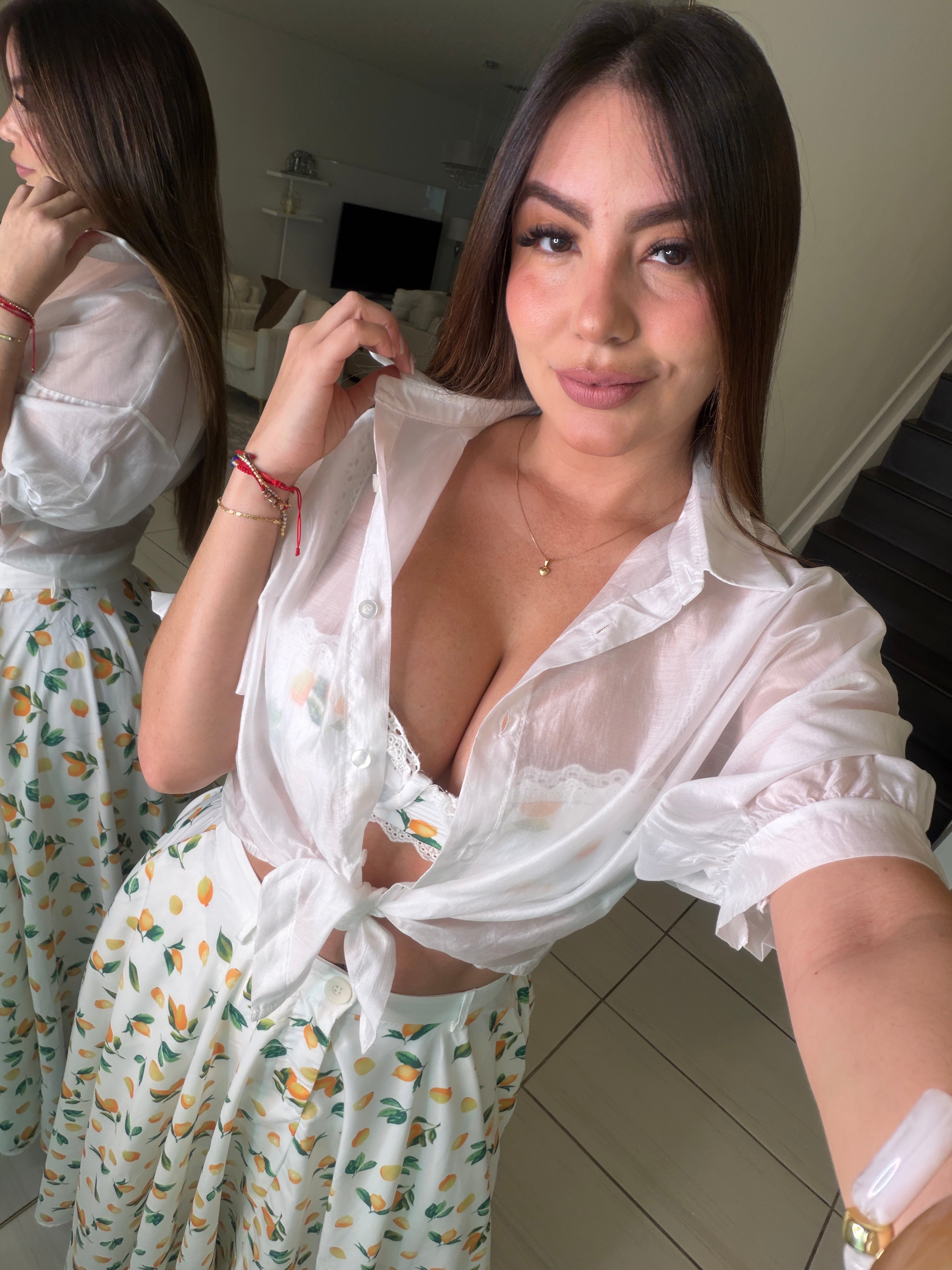 Amalfi Lemons White Skirt Set