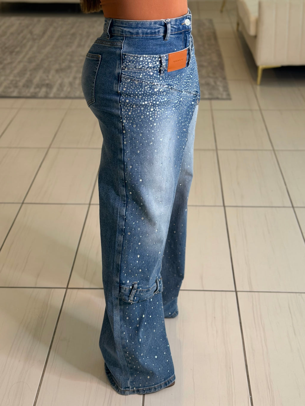 Crystal Asym Denim Pants