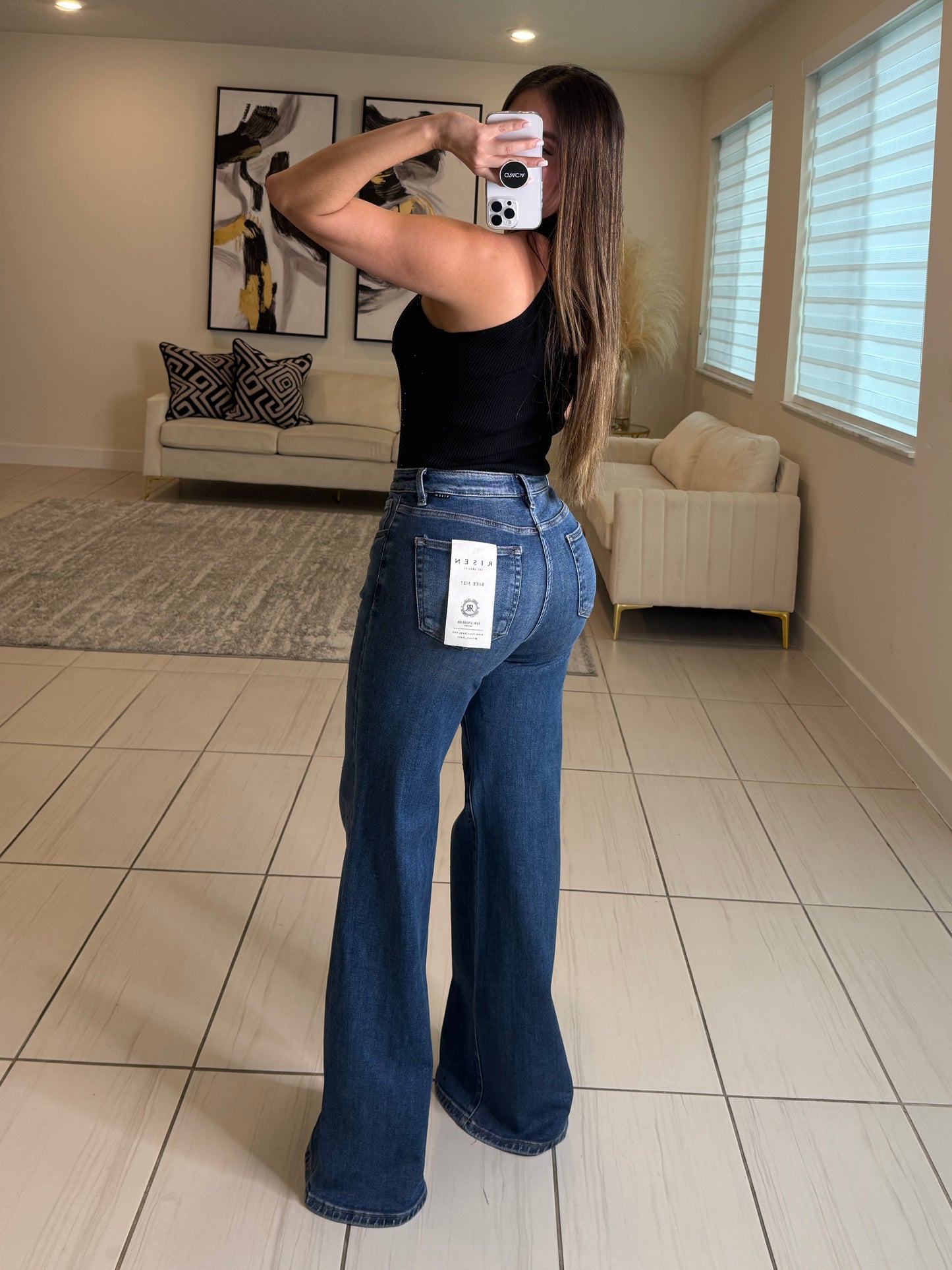 Flashes Black Glitter Denim Pants