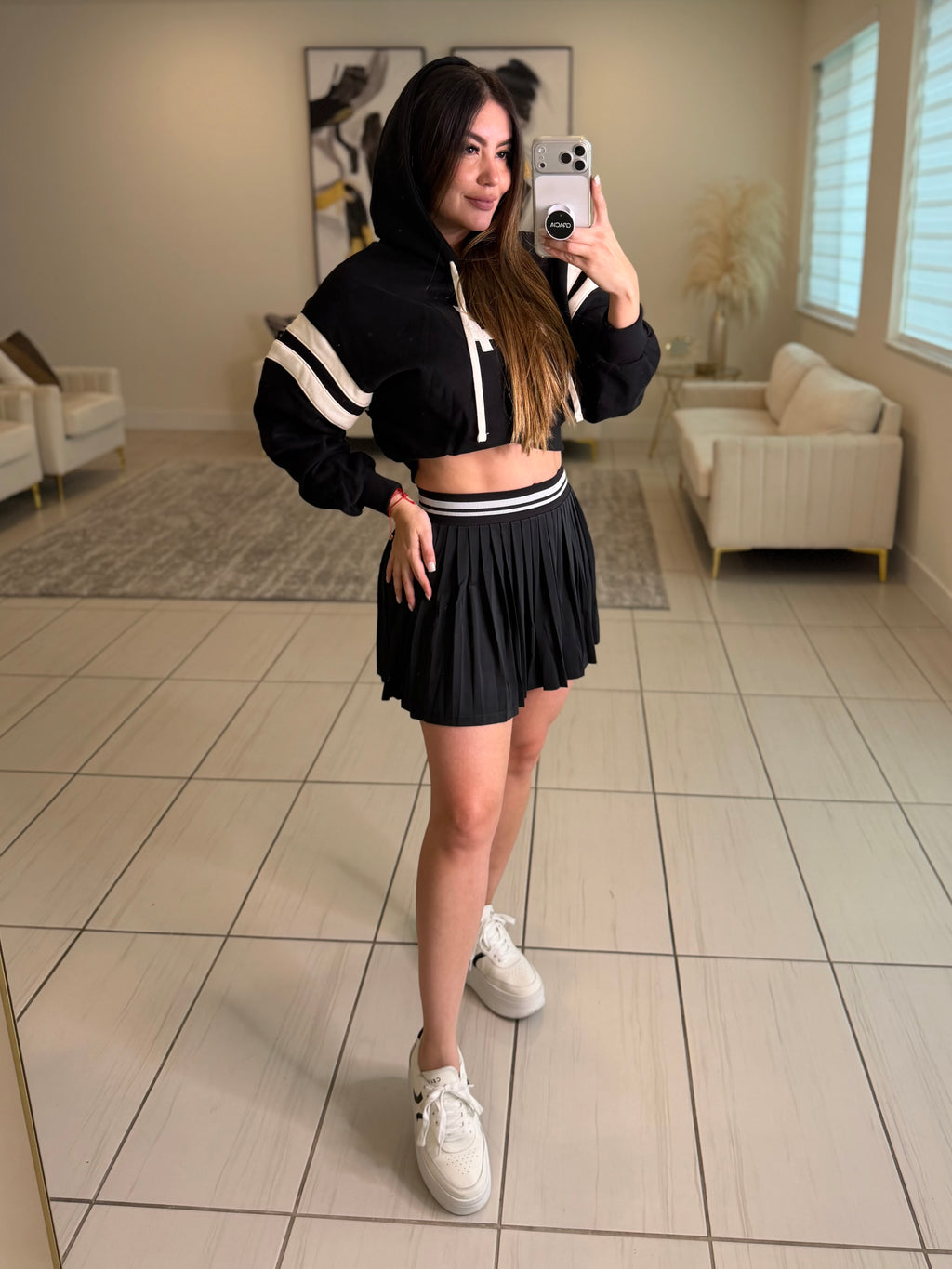Chill Girl Black Skirt Set