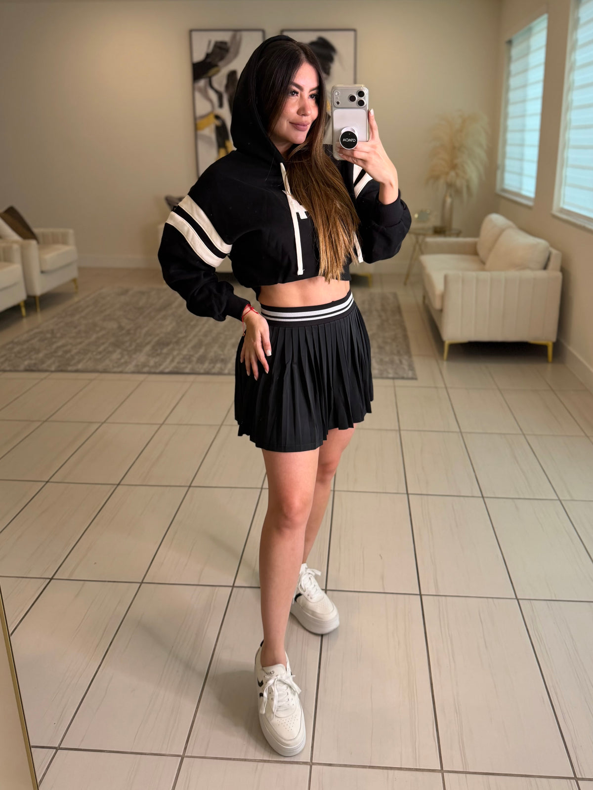 Chill Girl Black Skirt Set