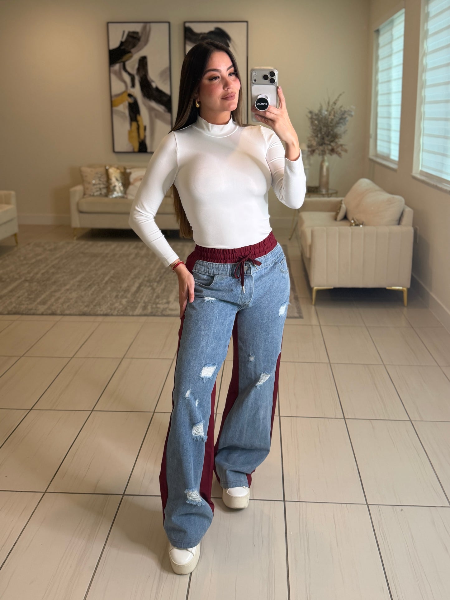 Iconic Wine and Denim Contrast Set