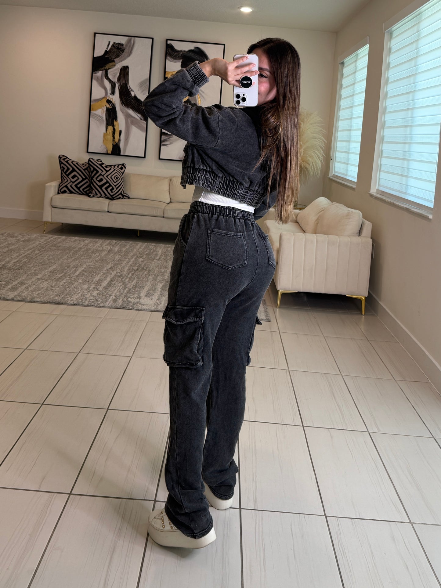 Illusionist Washed Black Pant Set