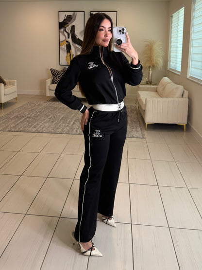 Iconic Structure Black Pants Set