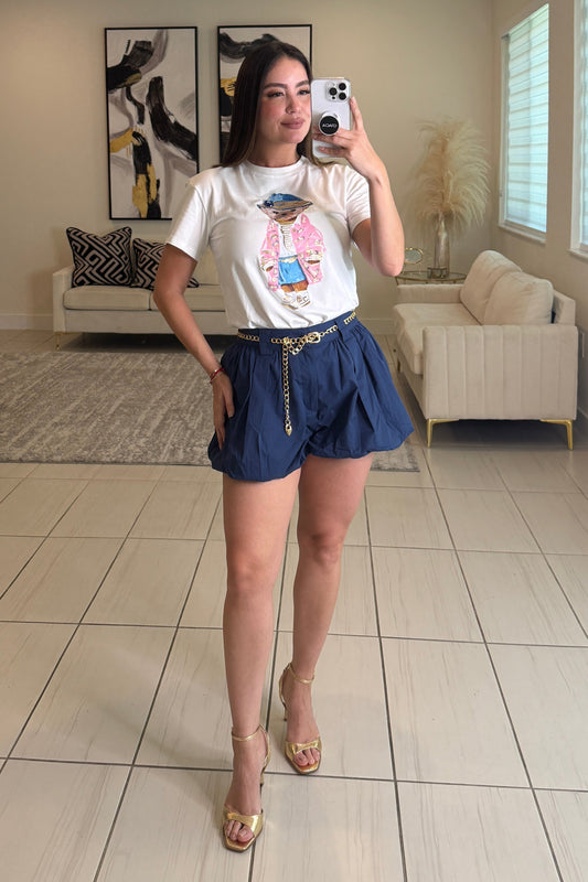 Sweetest Bubble Navy Blue Short