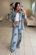 Perfect Details Denim Pant Set