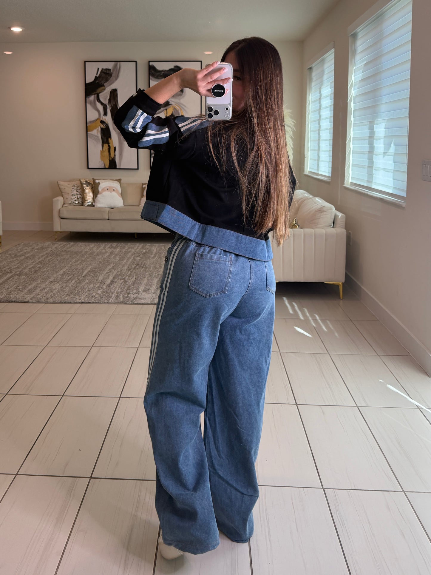 Iconic Black and Denim Contrast Set