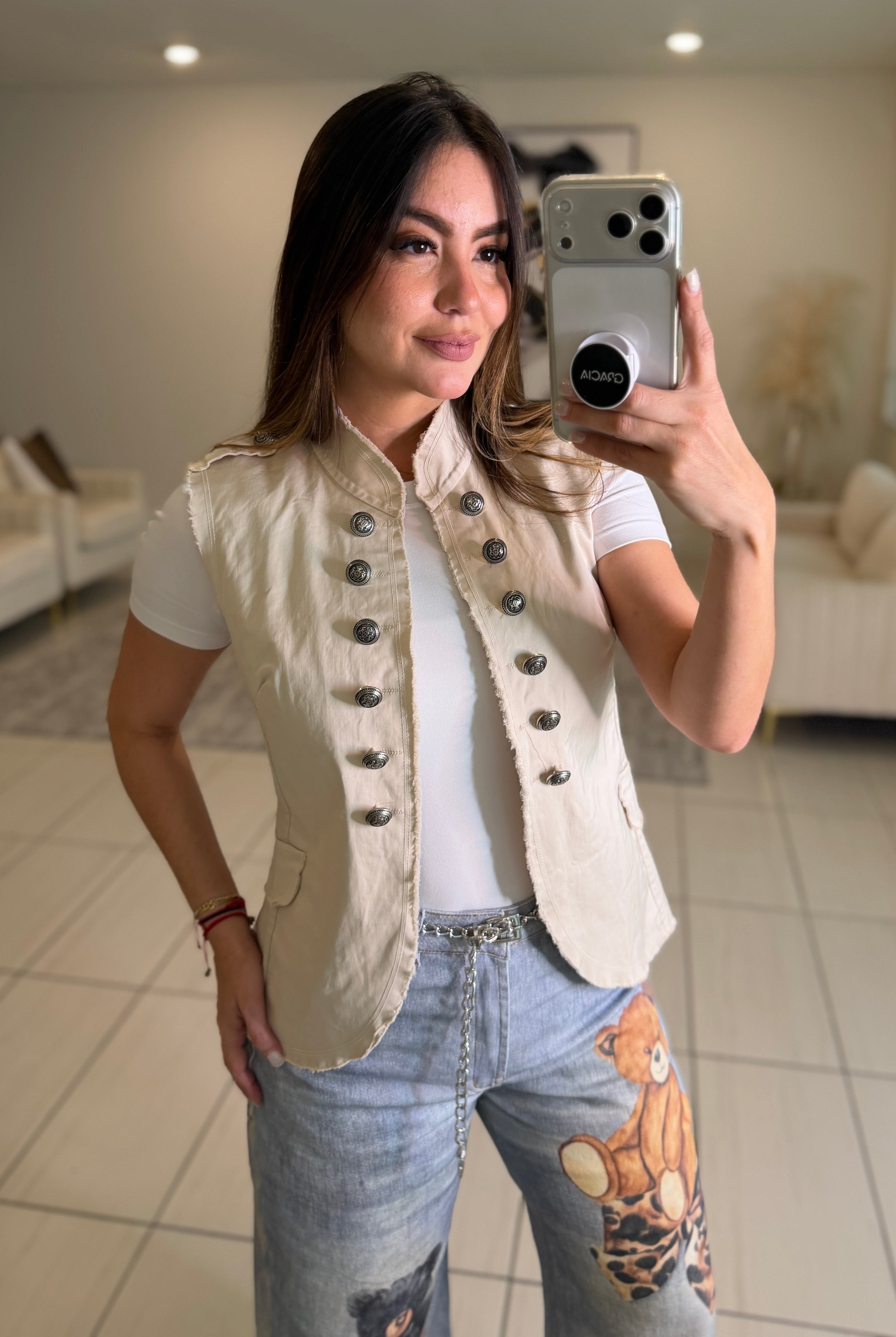 Napoleon Beige Vest Jacket