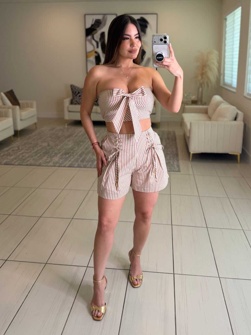 Spring Stripes Blazer and Short Set