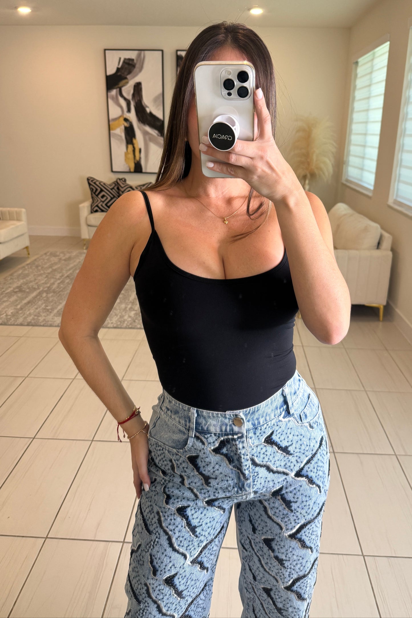 Perfect Details Denim Pant Set