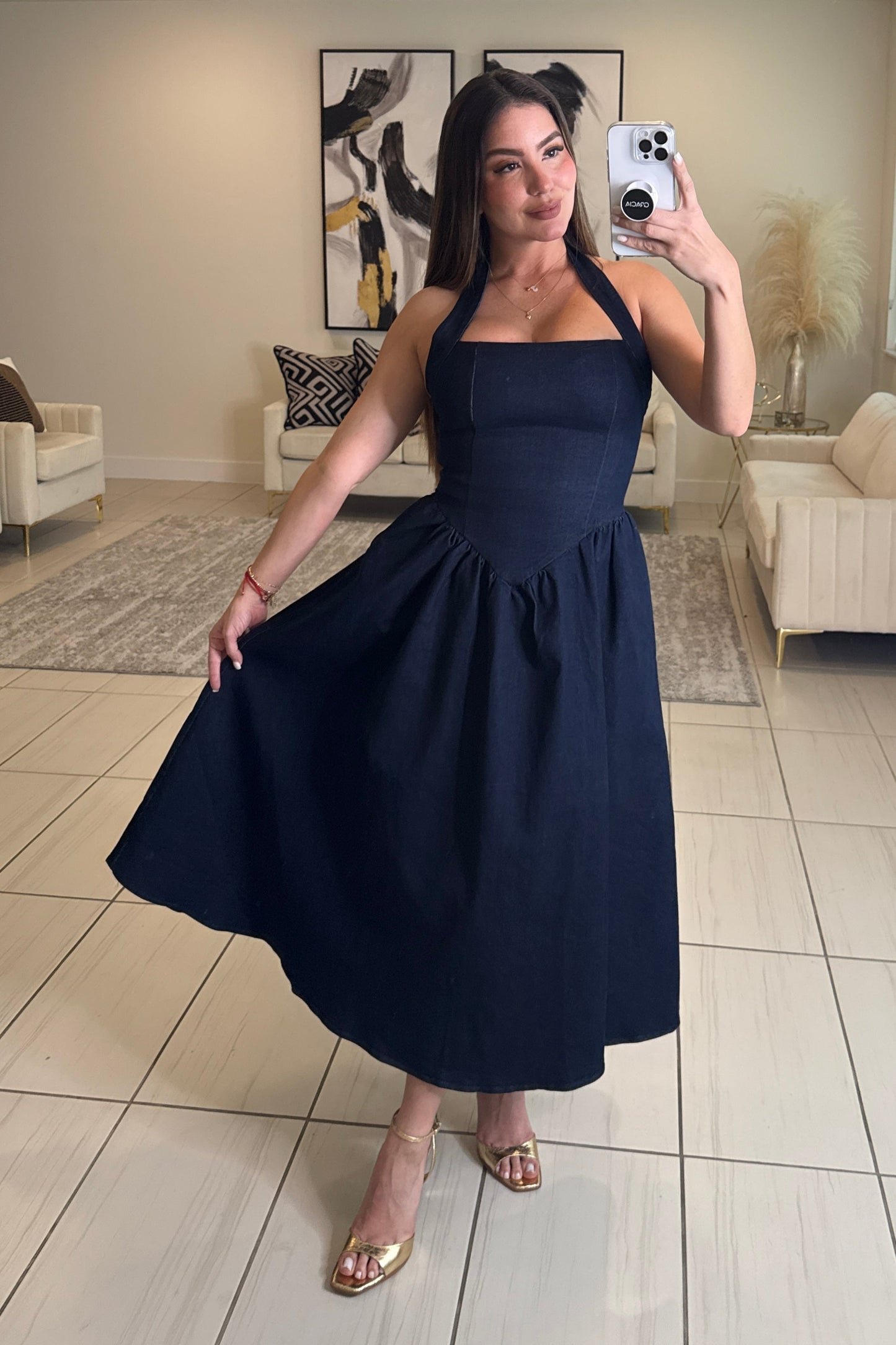 Pretty Sweet Denim Midi Dress