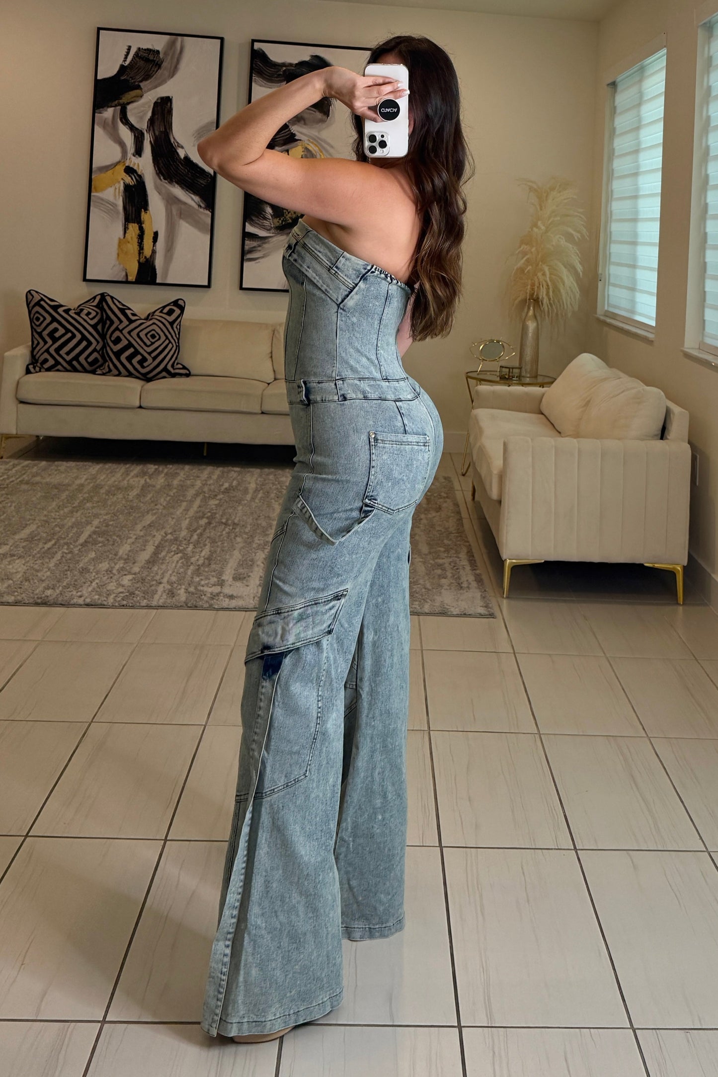 The Powerline Denim Jumpsuit