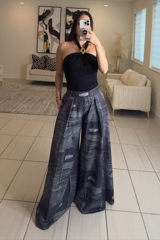 Signature Elegance Black Palazzo Pants