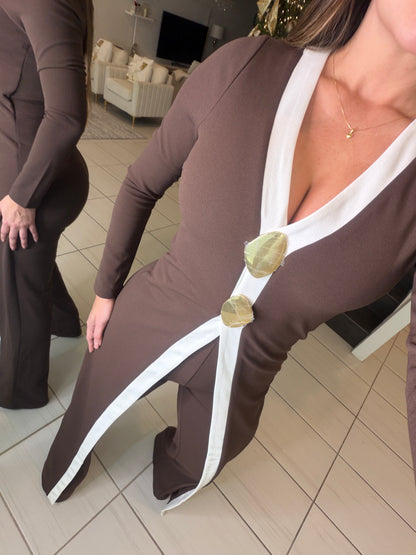 Opulent Structure Brown Jumpsuit