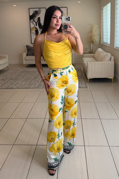 Horizontal Fringes Yellow Top