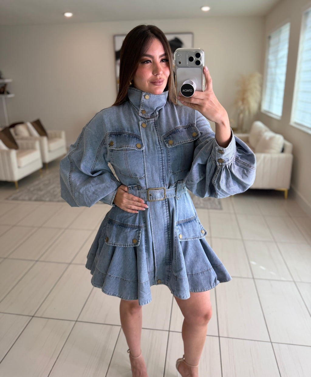 Luna Utility Denim Dress
