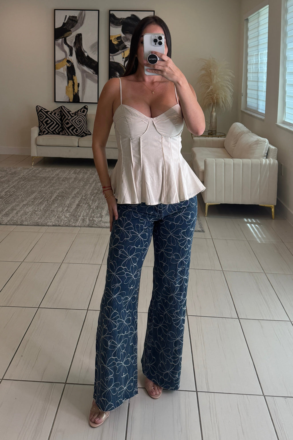 Timeless Poise Linen Beige Top