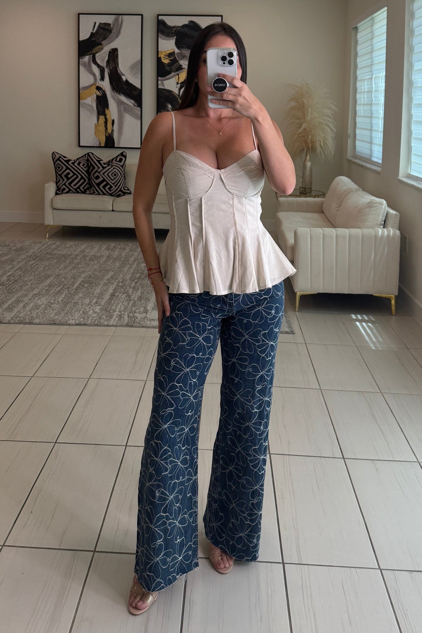Timeless Poise Linen Beige Top