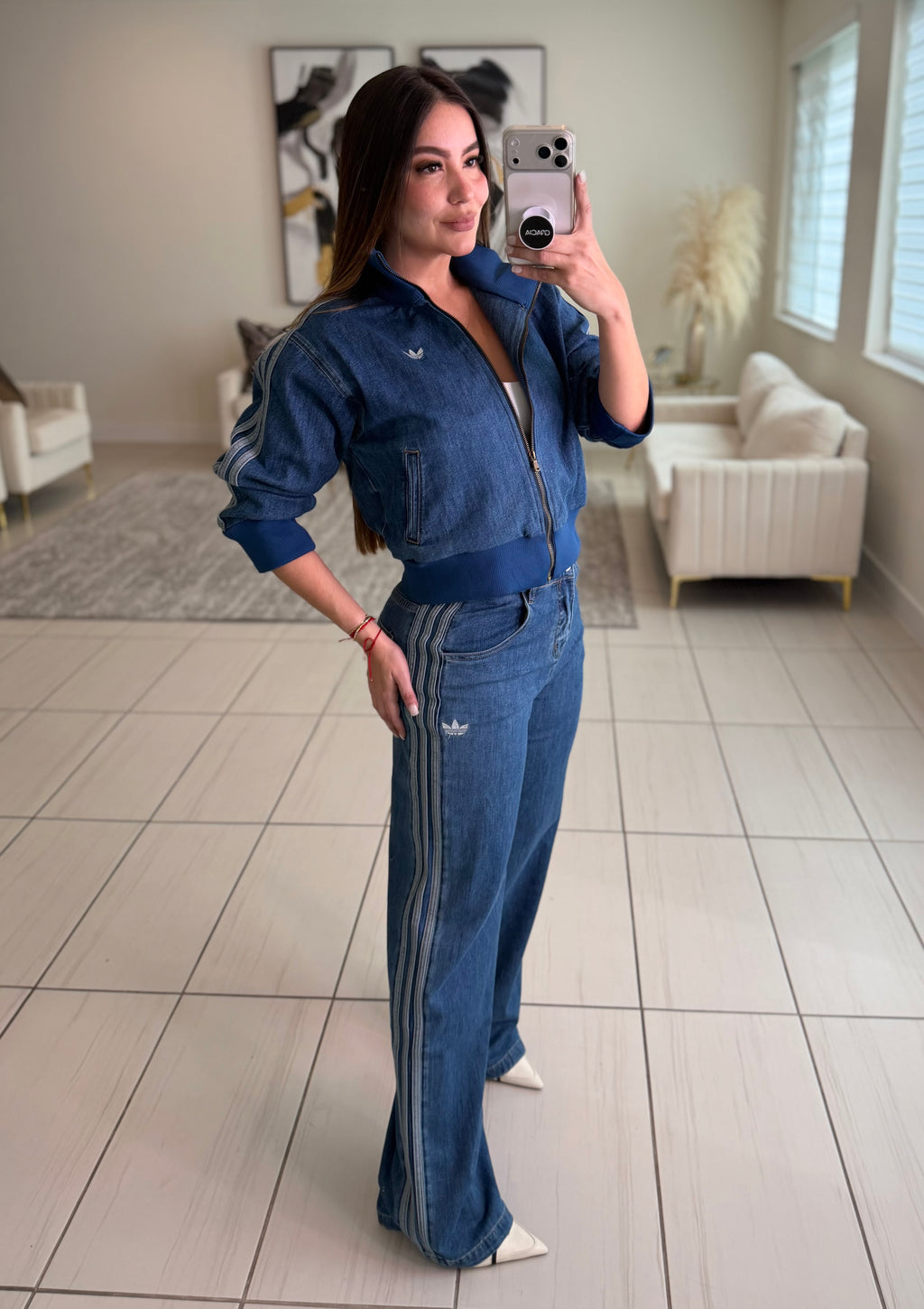 Originals Striped Denim Pant Set