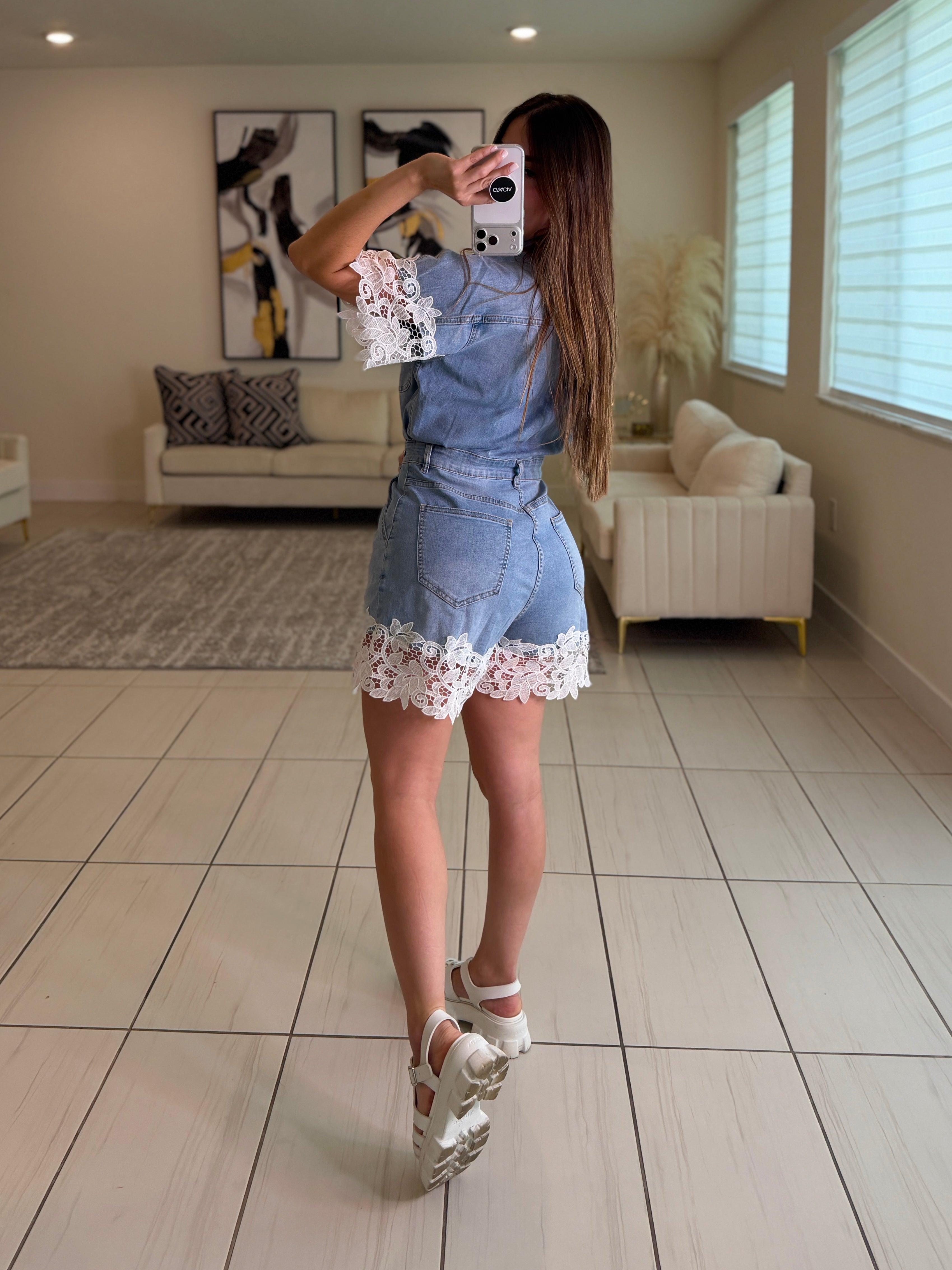 Summer Spicy Denim Romper
