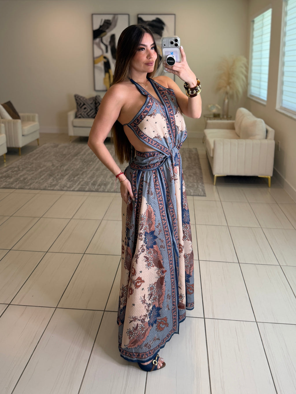 Ascension Plunge Halter Dress