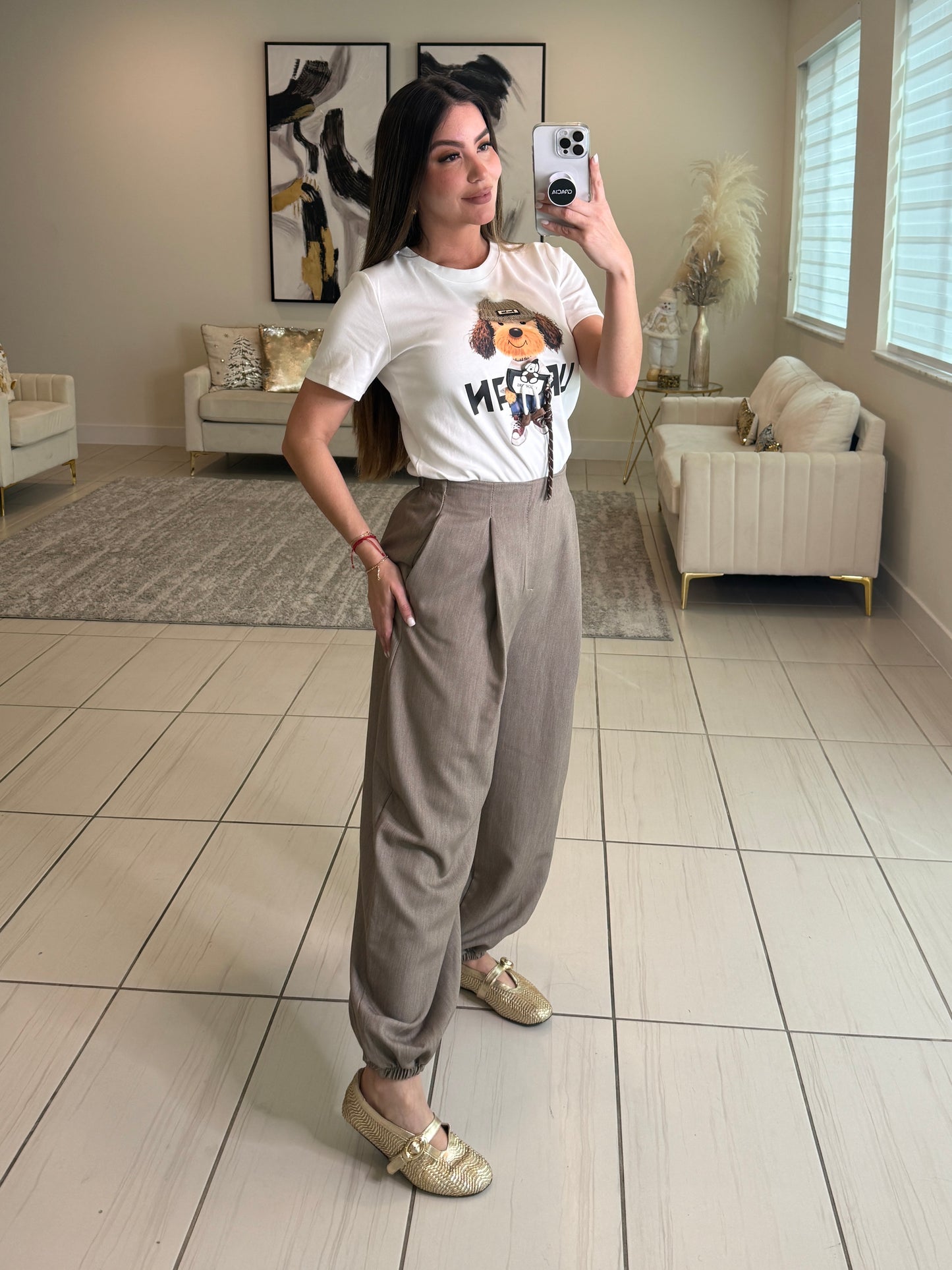 Moonlit Reverie Taupe Balloon Pants