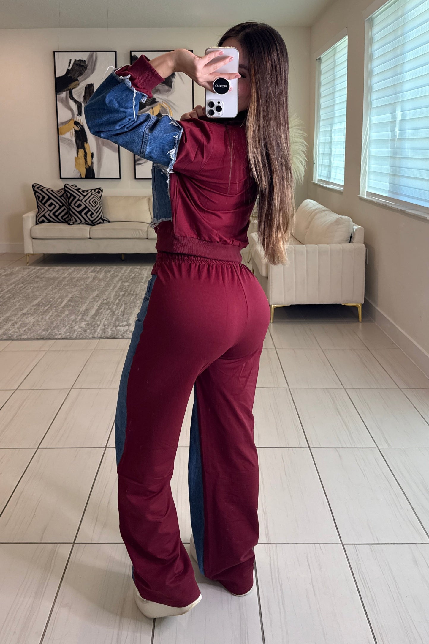 Iconic Wine and Denim Contrast Set