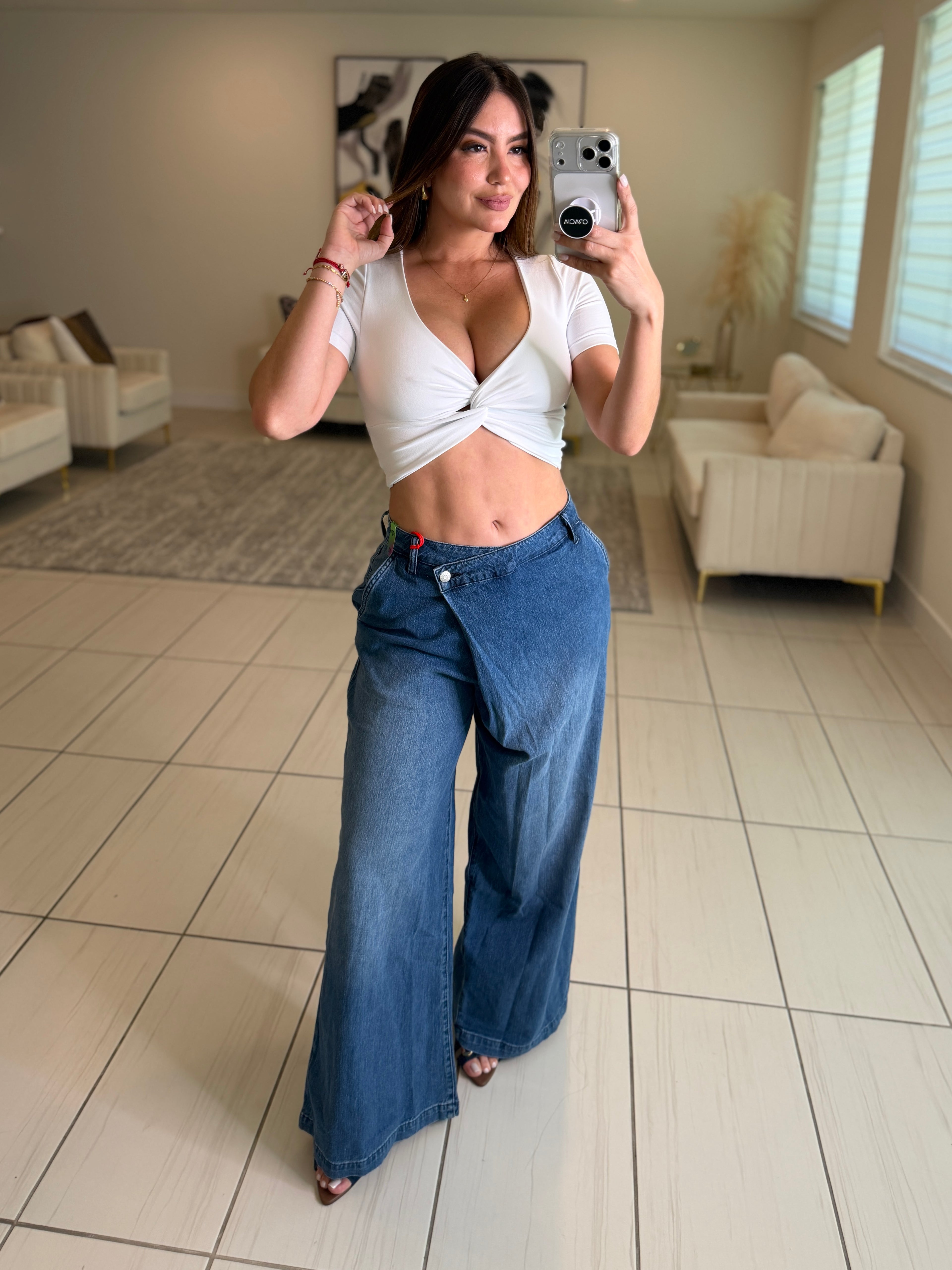 Wrap Cool Blue Denim Pants