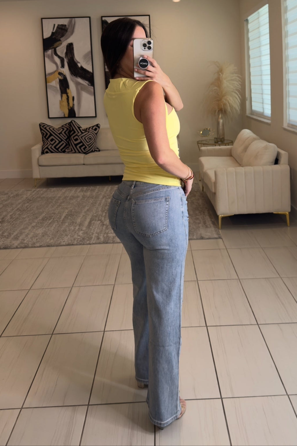 Sparkles in Denim Pants