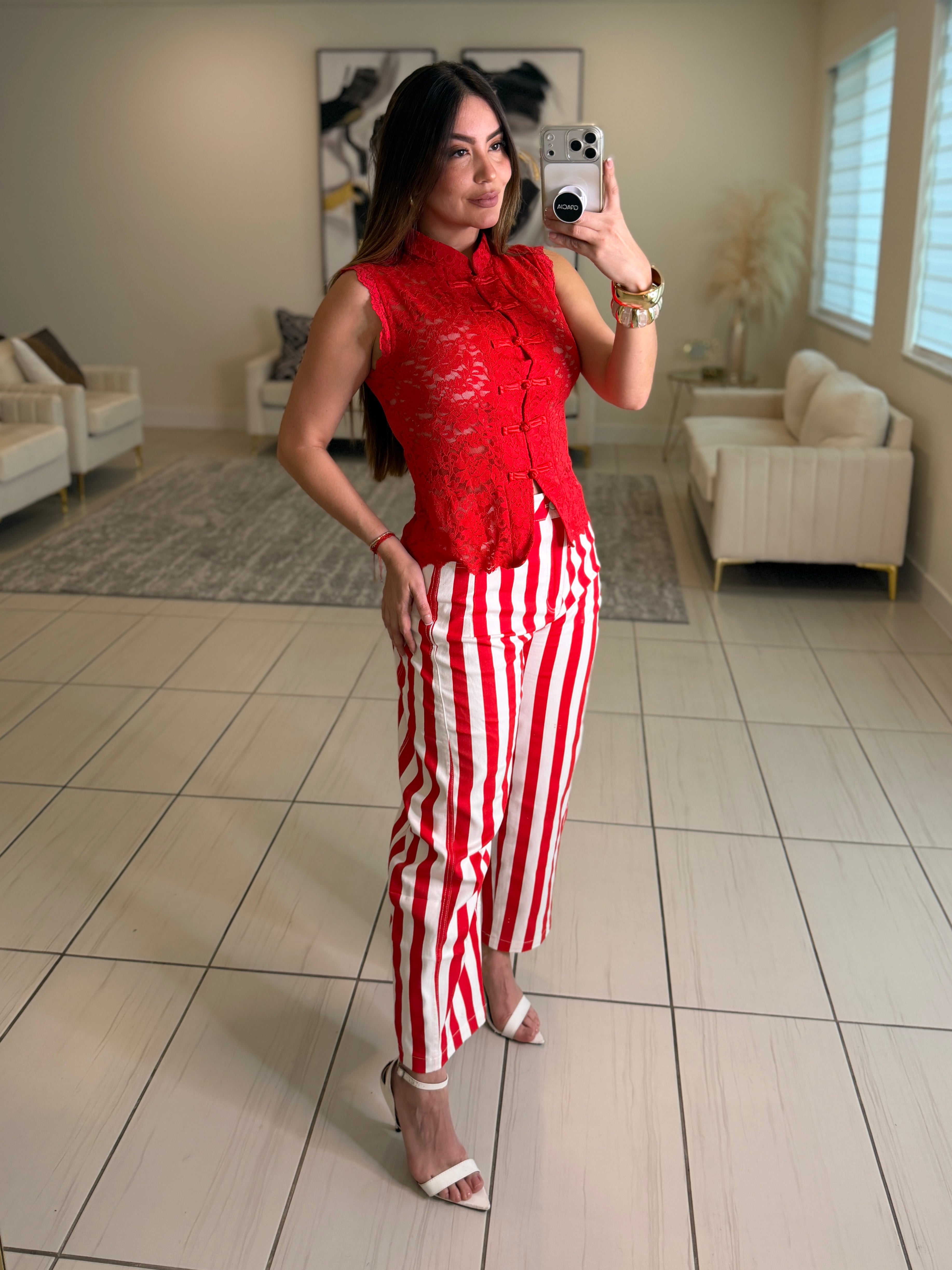 Cabana Stripes Red Barrel Pants