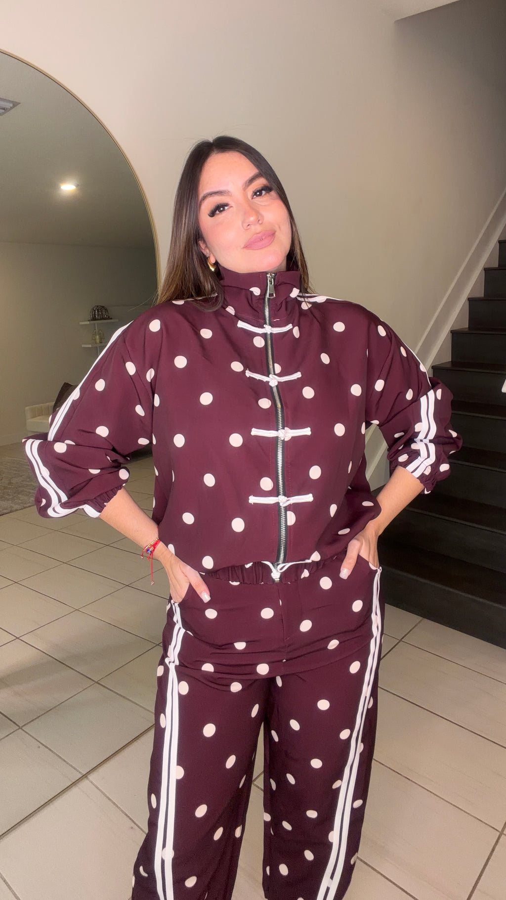 Oriental Polka Muse Burgundy Set