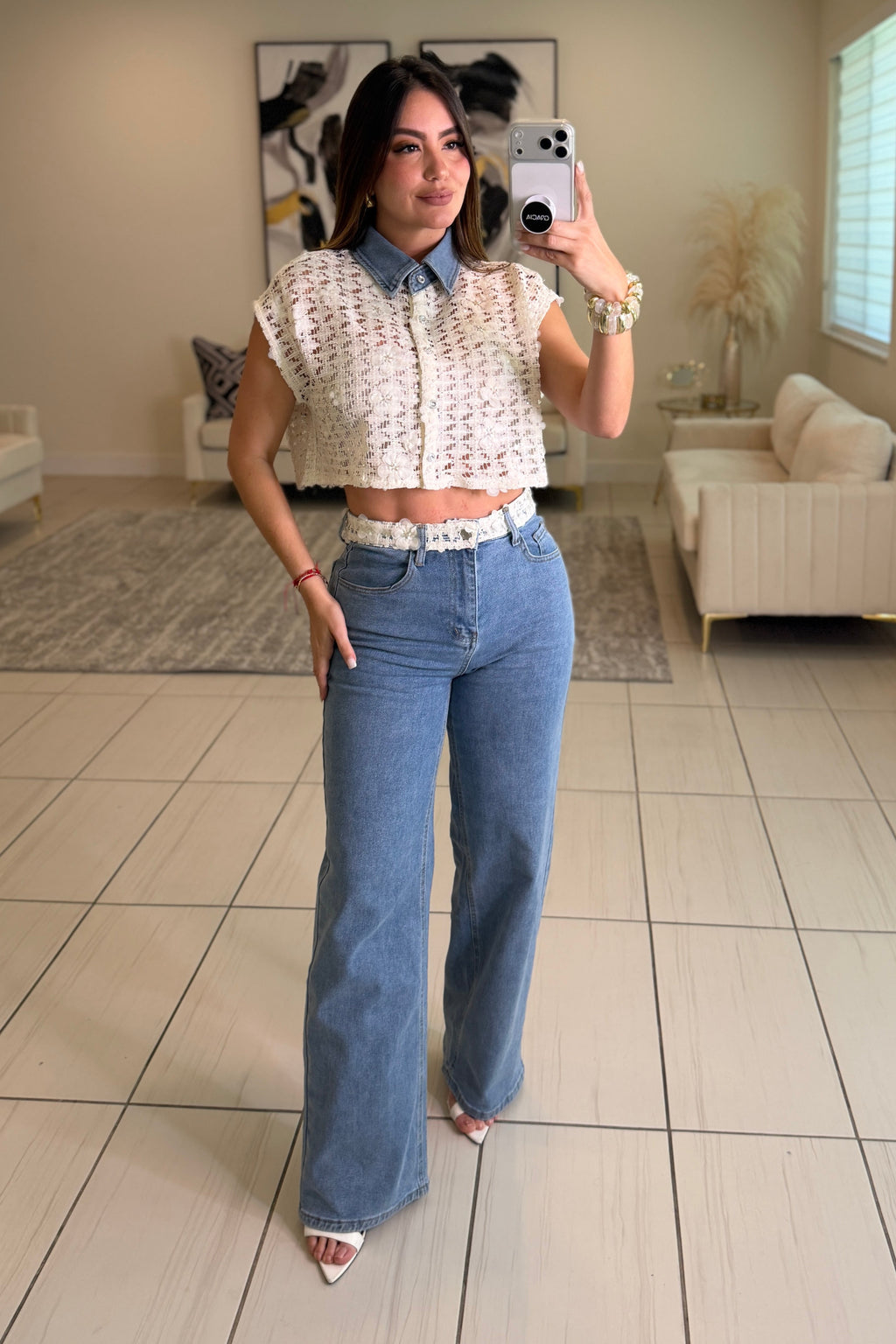 Radiant Prairie Denim Pant Set