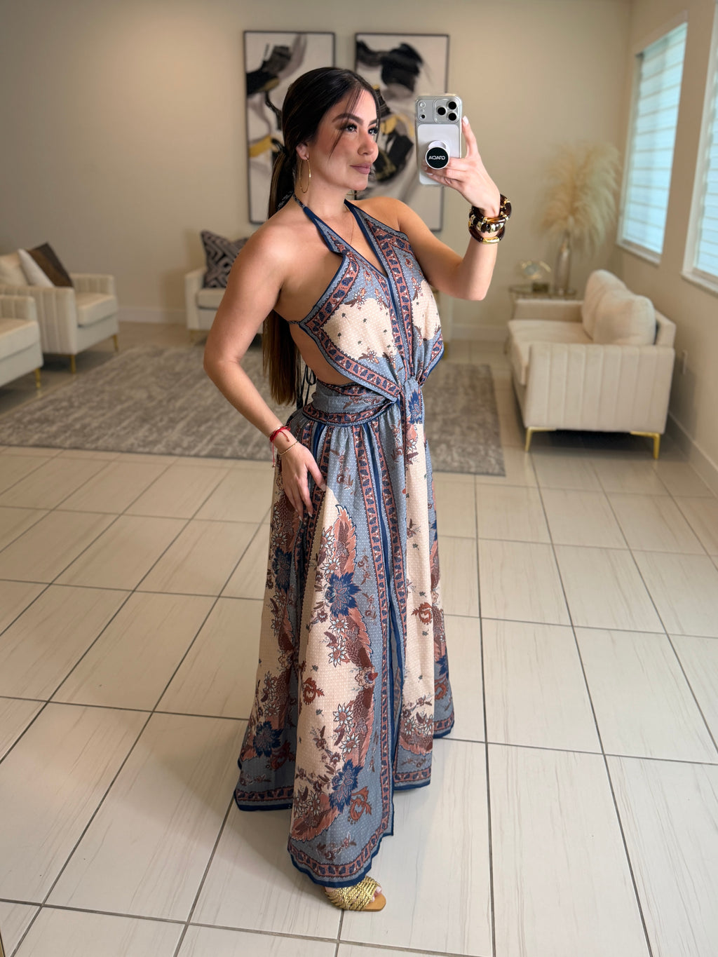 Ascension Plunge Halter Dress