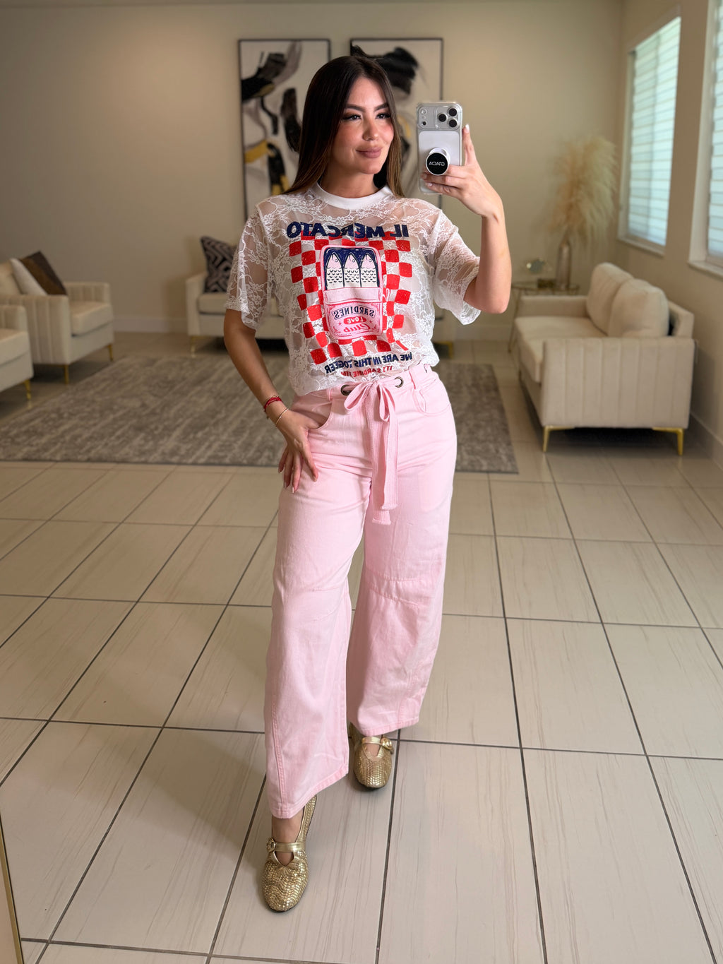 Graceful Muse Pink Barrel Pants
