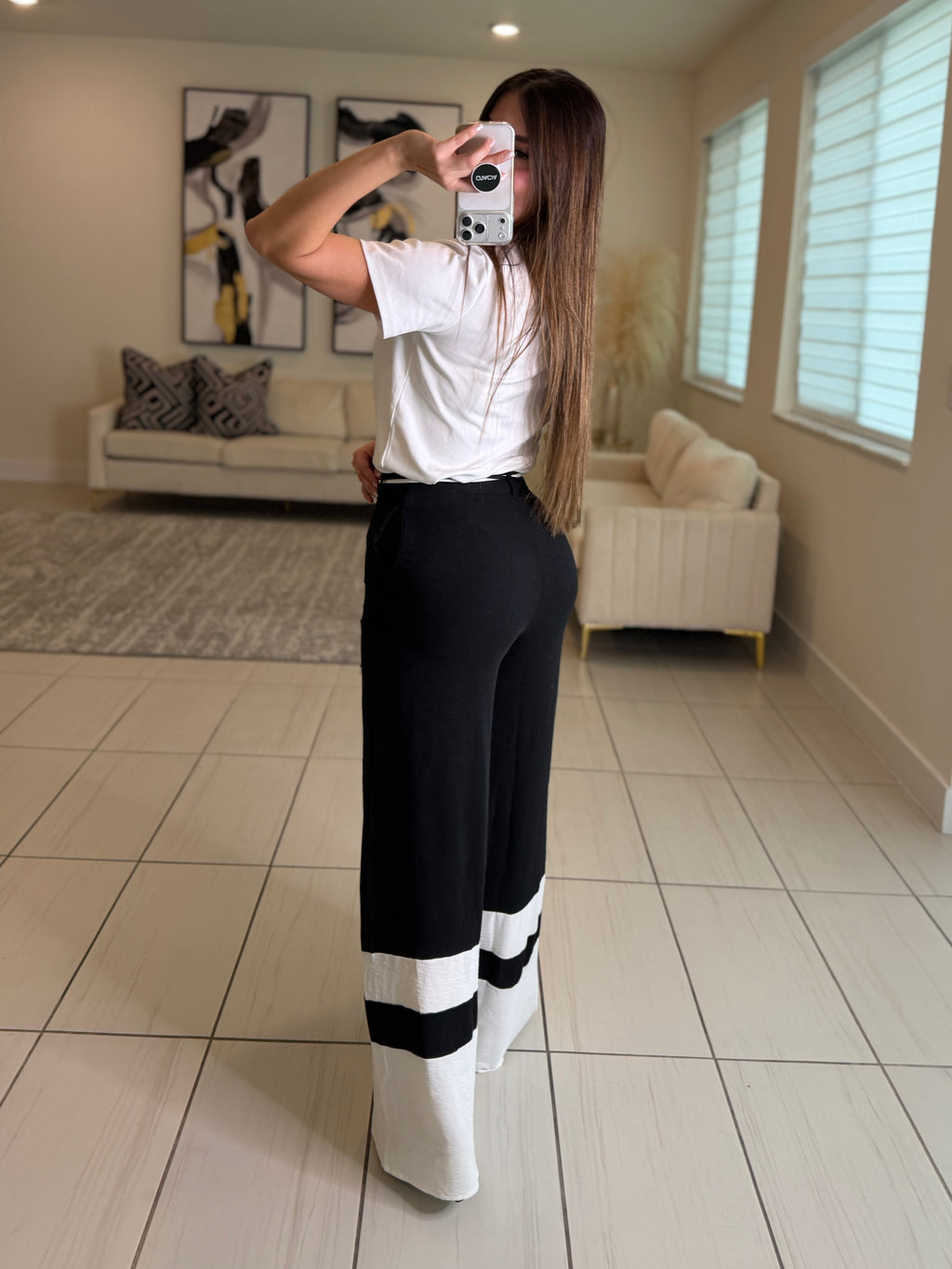 Command Attention Black Palazzo Pants