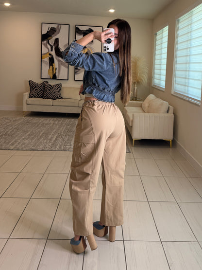 Sahara Muse Khaki Barrel Pants