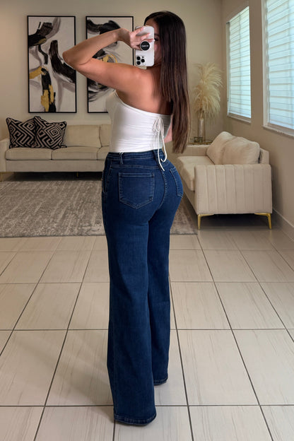 Gorgeous Gold Buttons Denim Pants