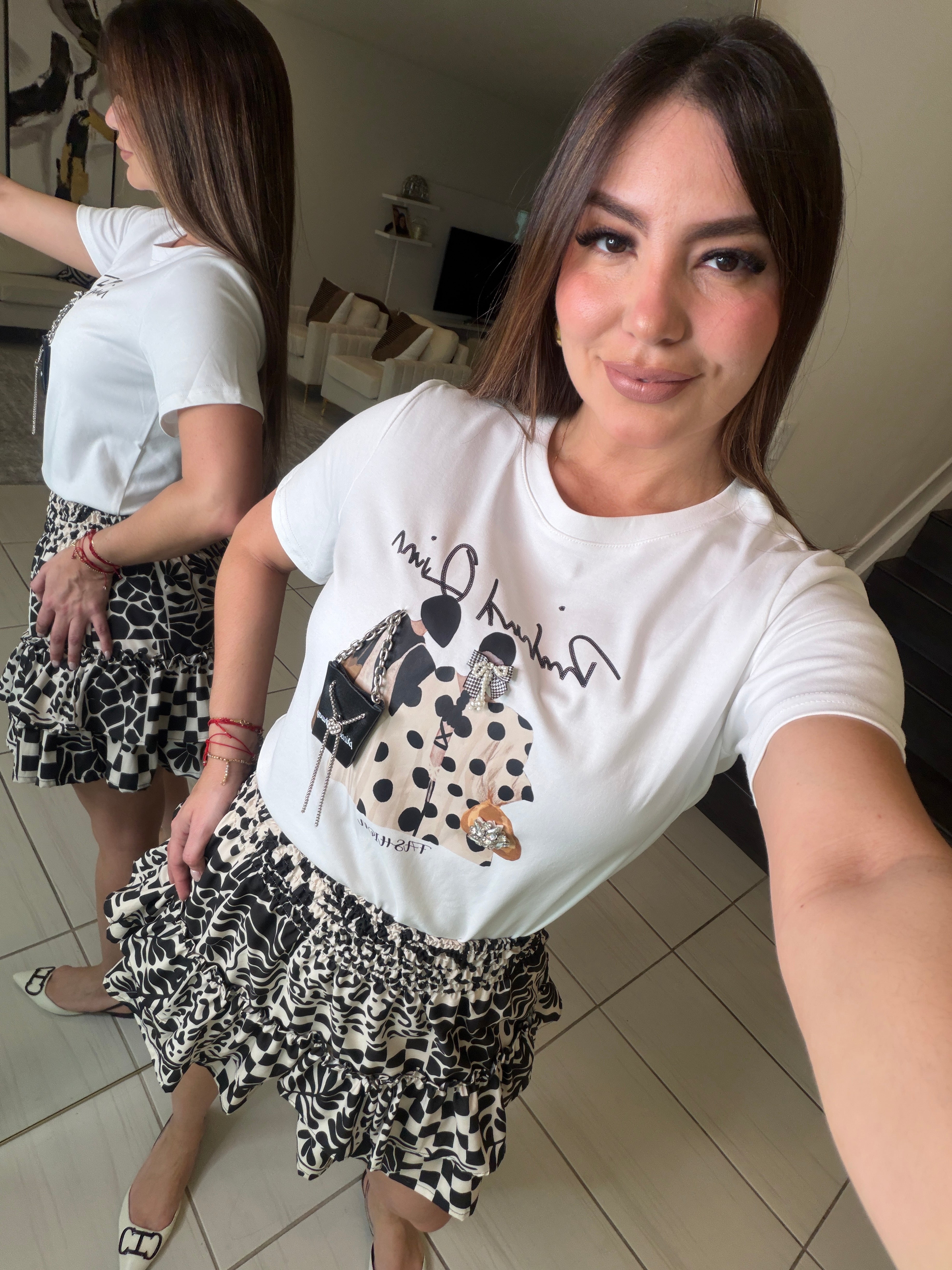 Pretty Bloom Black Skirt