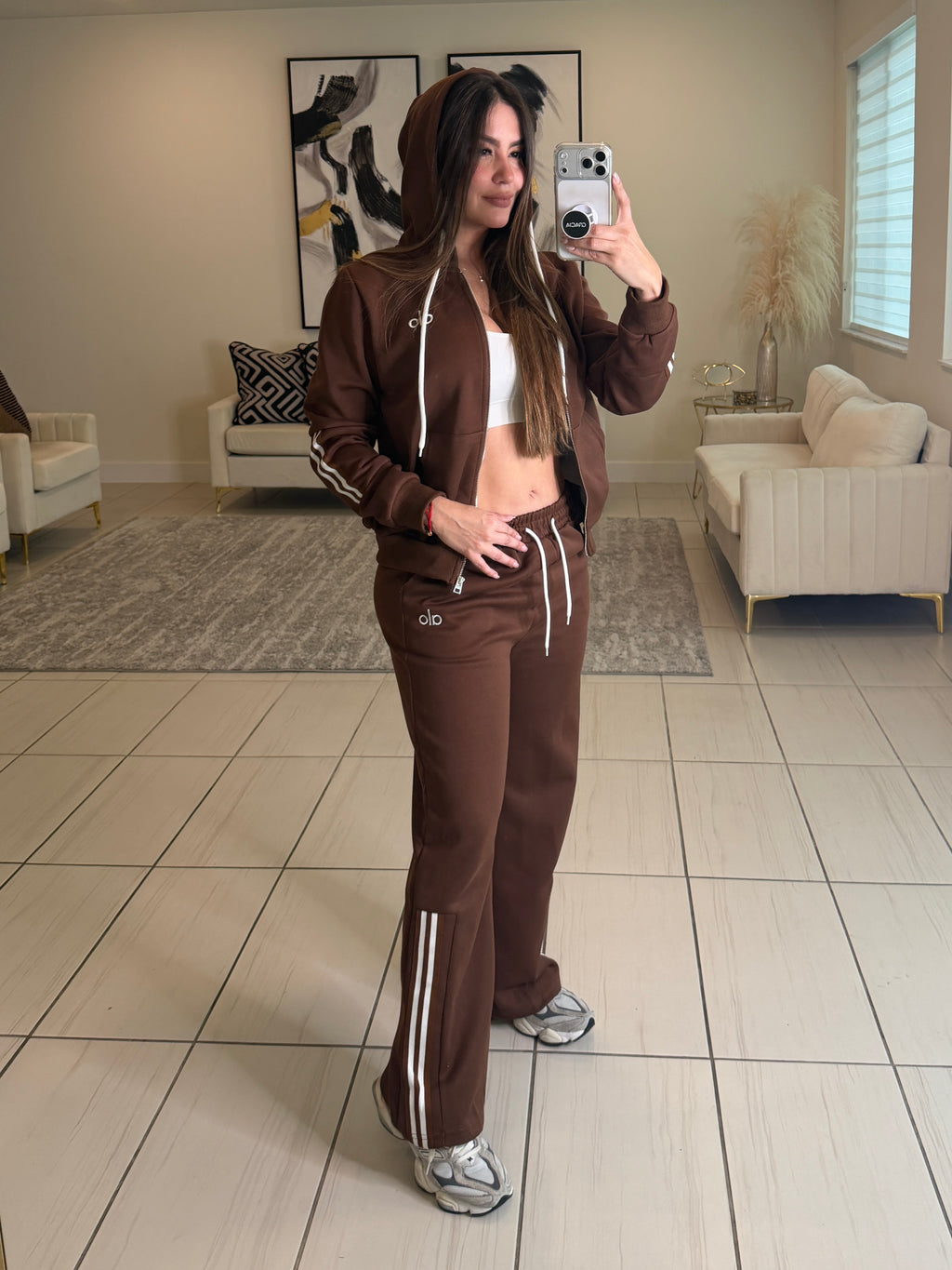 Iconic Stripes Halo Brown Pant Set