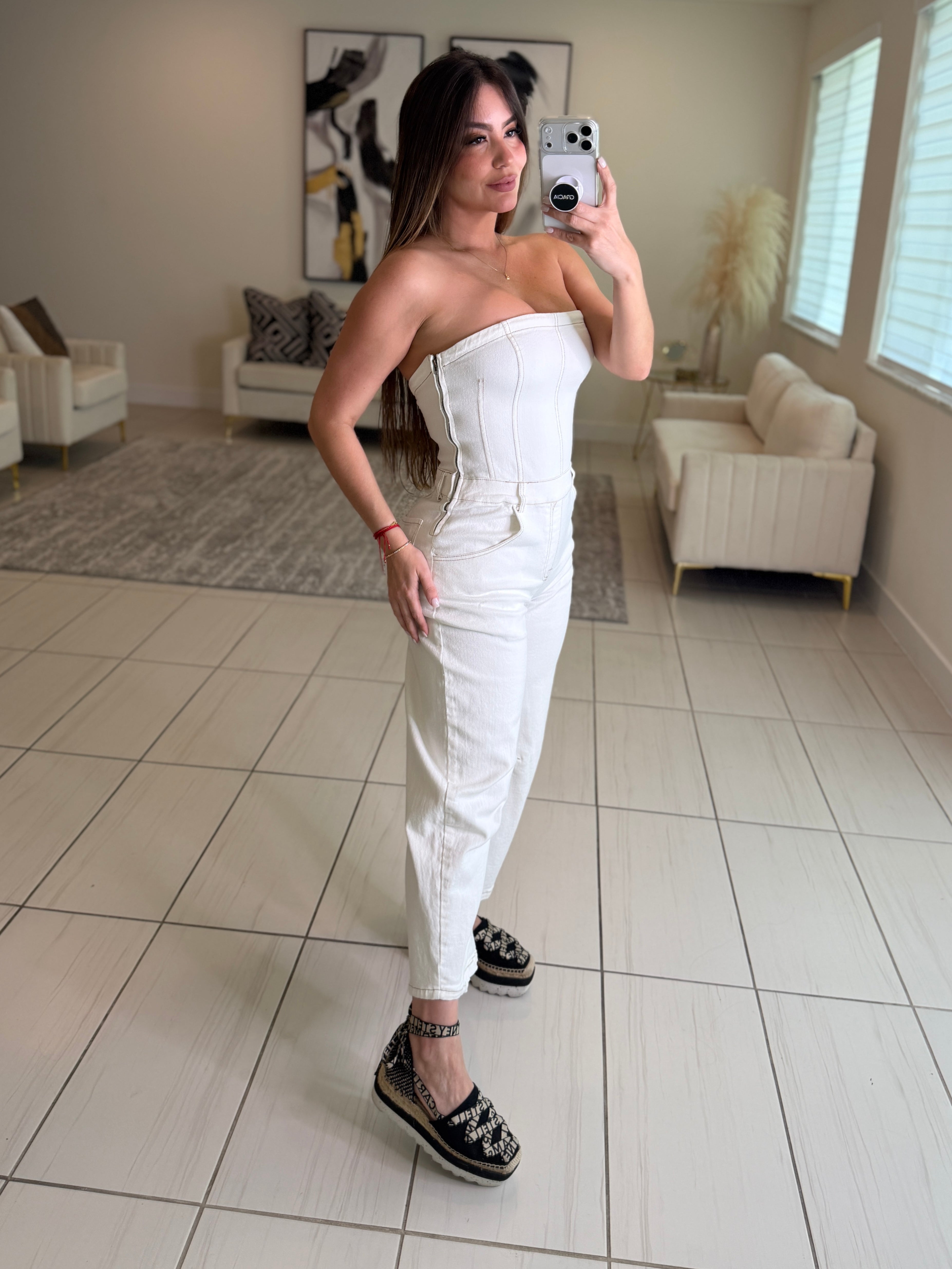 The Powerline White Jumpsuit